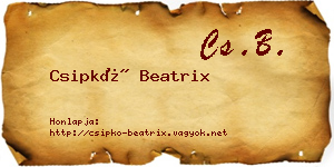 Csipkó Beatrix névjegykártya