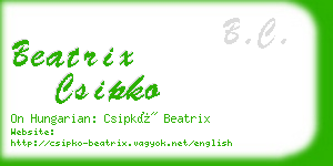 beatrix csipko business card